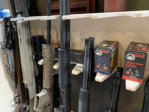 Miniatura 5 de Factory Crafts | Soporte de almacenamiento para rifles | Estante de almacenamiento de armas de 7 ranuras | Fabricado en Estados Unidos | Madera
