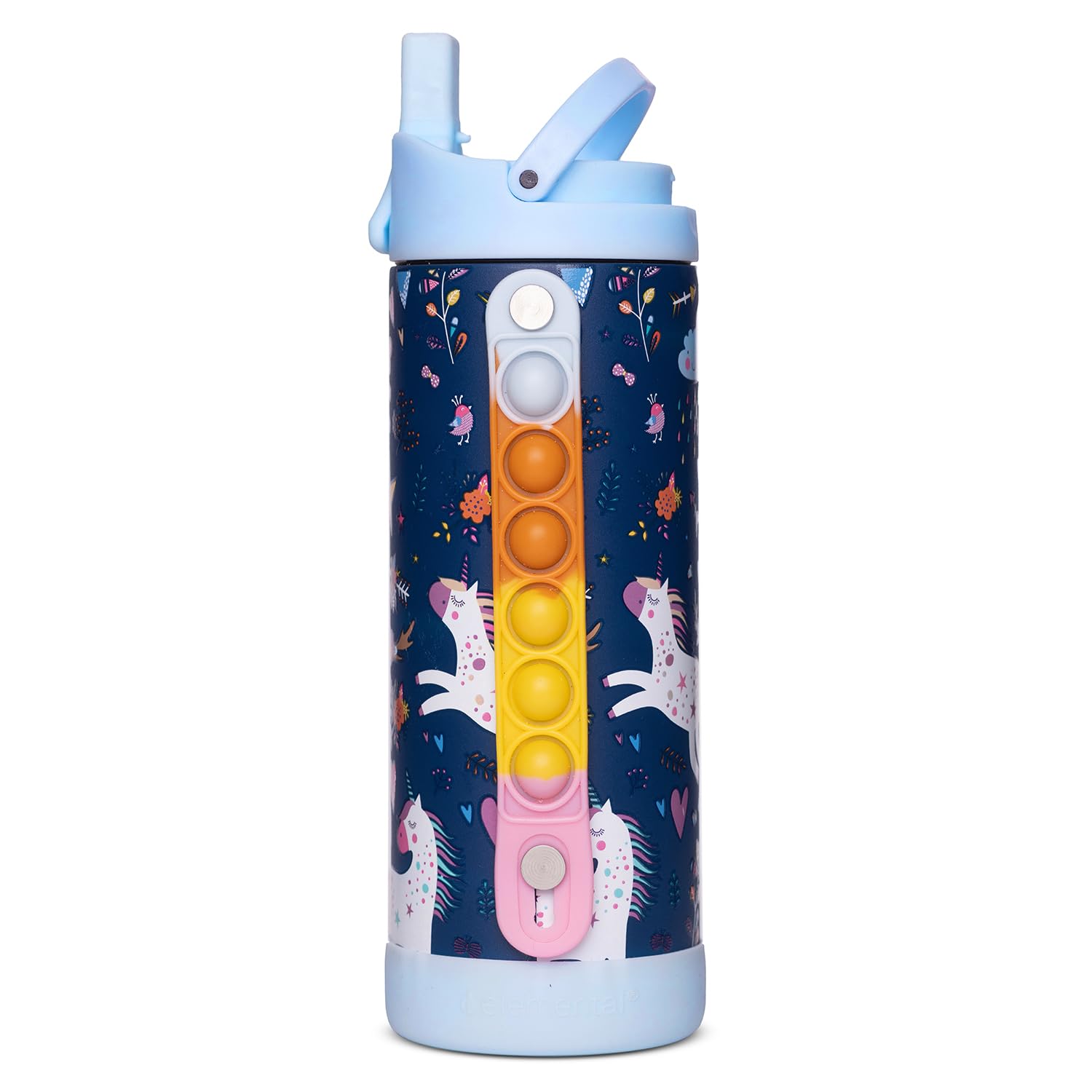 Elemental Iconic 14oz Kids Insulated Water Bottle w/Straw &amp; Pop-It Handle