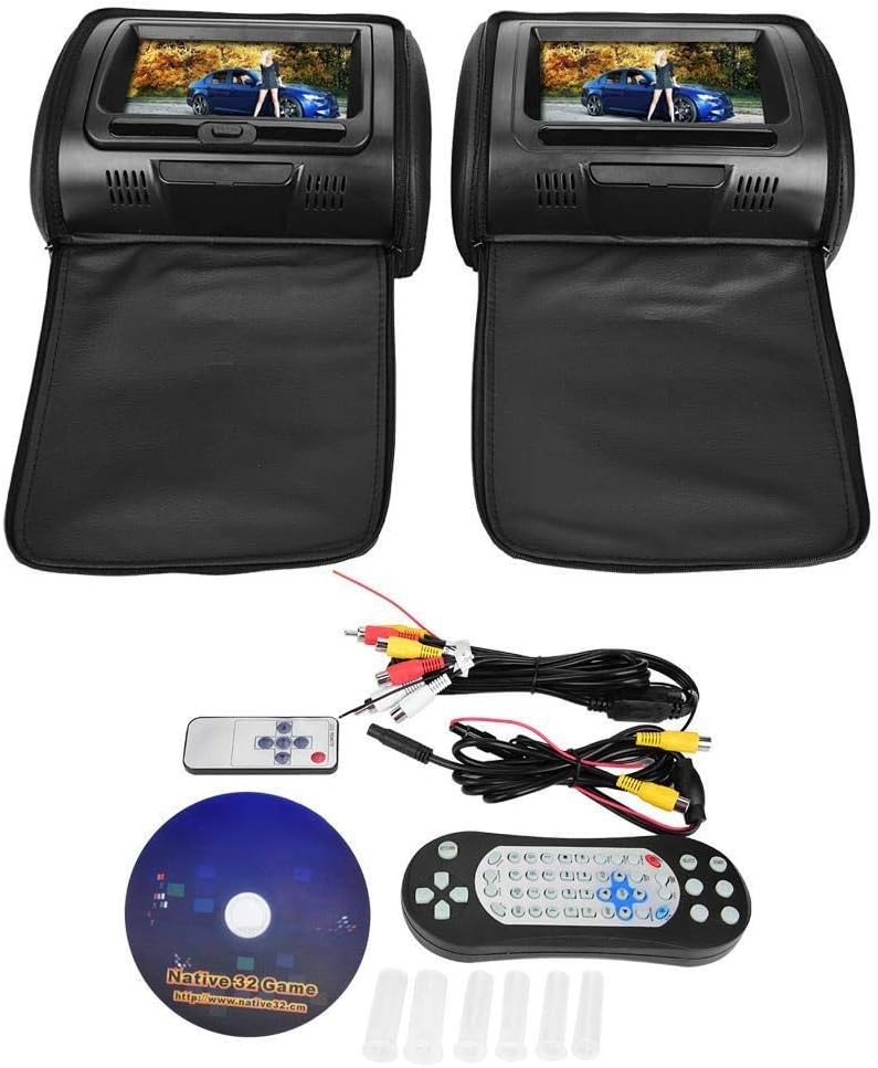 Enrilior Player Screens Car Headrest with DVD, 7inch Car