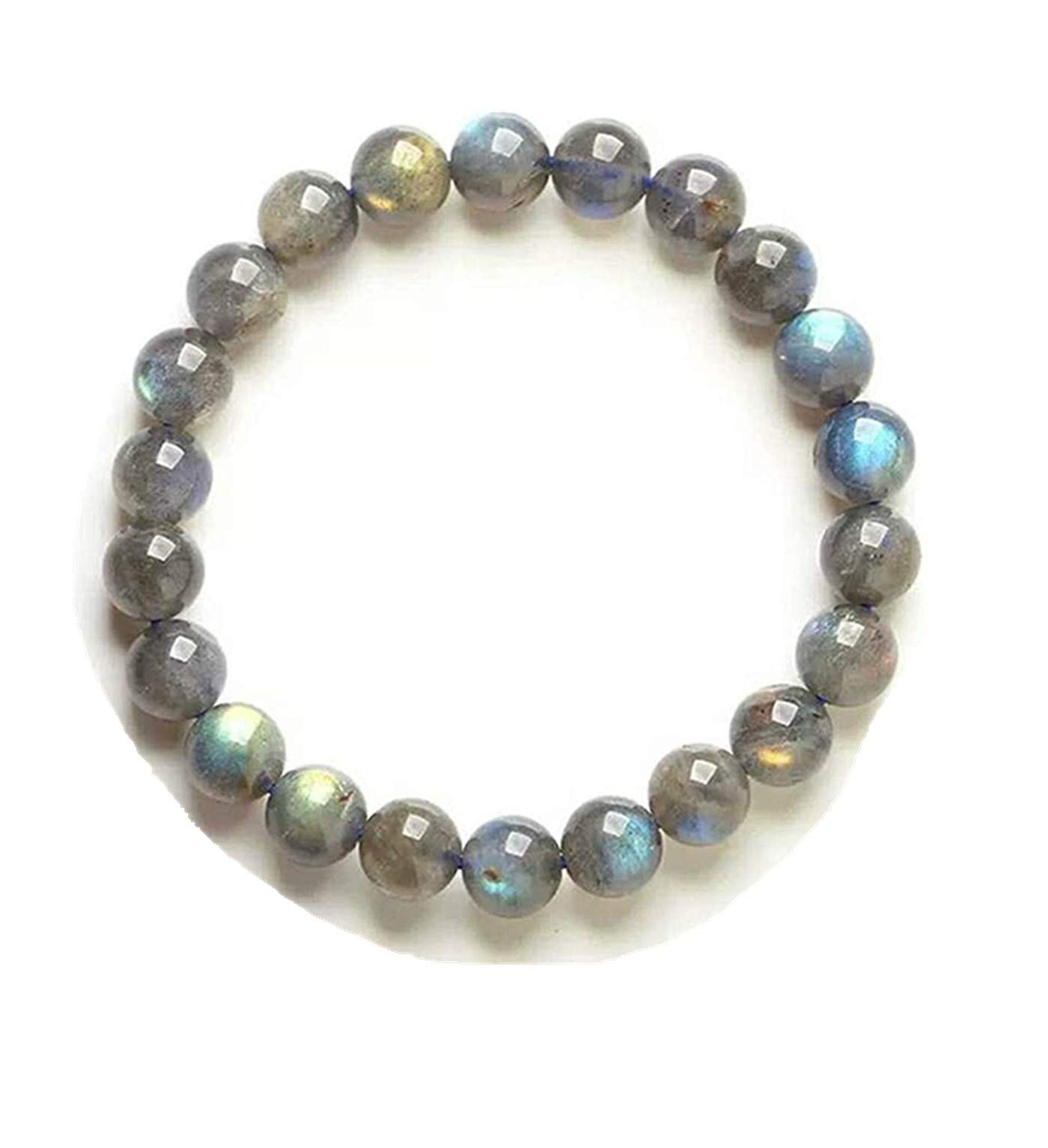 Muko Gemstone 7mm Genuine Natural Labradorite Colorful Light Crystal Round Beads Women Men Bracelet Jewelry AAAA