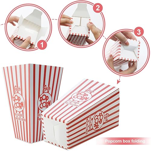 Miniatura 2 de HengKe 50 bolsas de papel para palomitas de maíz, bolsas de papel desechables, palomitas de maíz resistentes a la grasa para máquina de palomitas de