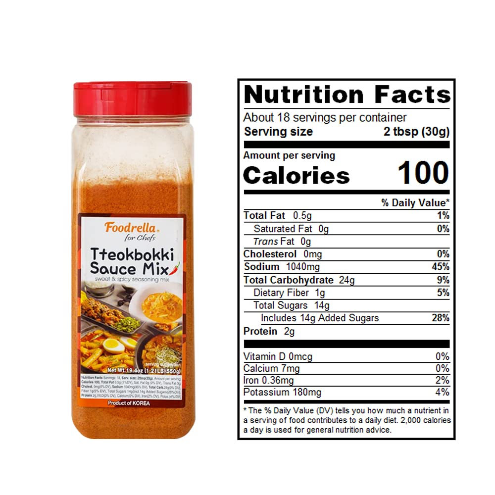 Foodrella Korean Taste Tteokbokki Rice Cake Sauce Mix, Multipurpose Sweet & Spicy Seasoning Mix for Korean Spicy Food Including Braised Spicy Chicken, Spicy Stir-Fried Pork, Rose Pasta and More