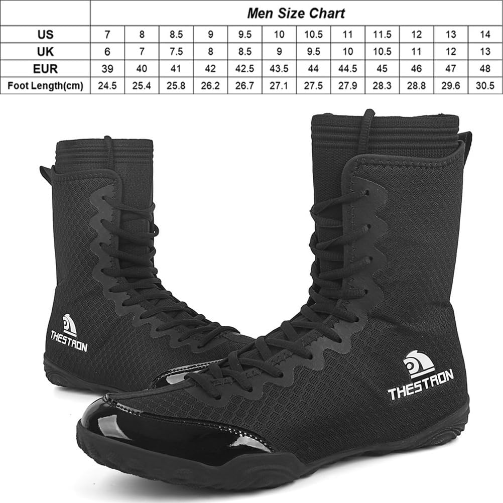 Mens Wrestling Boots High Top Fitness Boxing Shoes Gym Fighting Sports Training Footwear Martial Arts Powerlifting