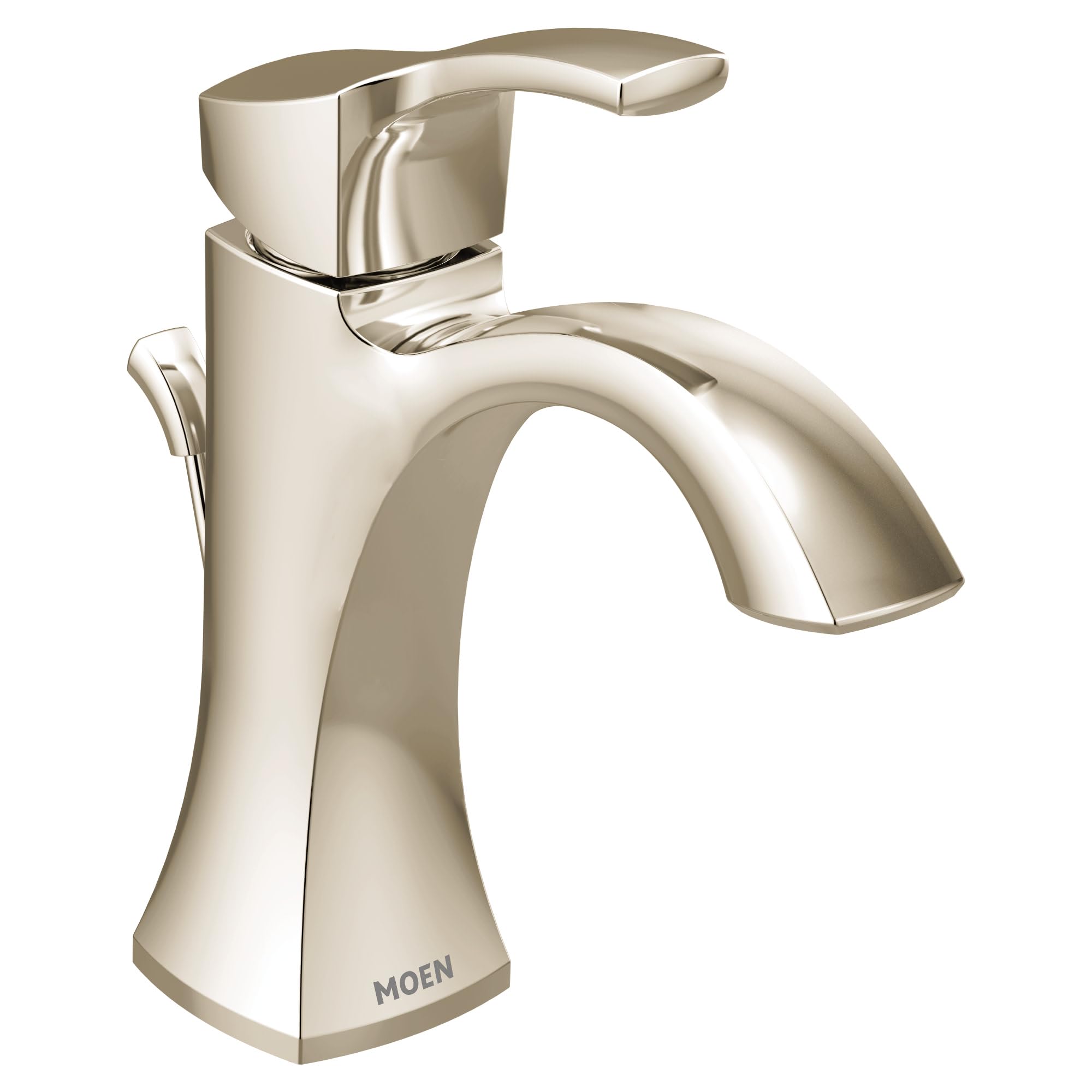 Moen 6903NL Voss Collection Tek Saplı Yüksek Kavisli Banyo Musluğu, Boşaltma Montajlı, Cilalı Nikel