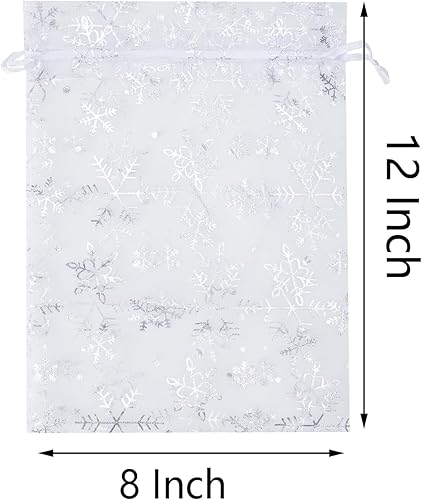 Miniatura 6 de LOOKSGO 25 bolsas de organza con cordón de 8 x 12 pulgadas, regalo de fiesta de boda, juguetes, bolsas de maquillaje, bolsa de regalo