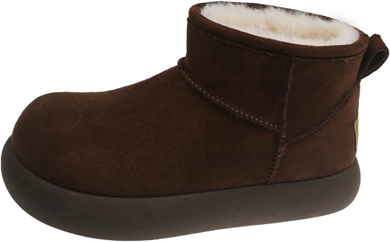 Women's Ankle Snow Boots, Warm Fleece Lined, Suede Upper & Non-Slip Rubber Sole, Cozy Brown Winter Footwear for Cold Weather, Comfortable Daily Casual Boots