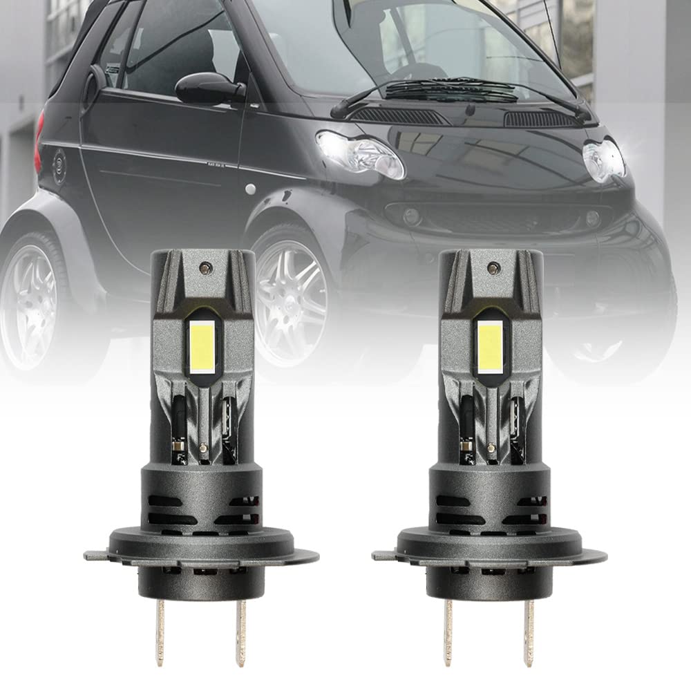 Lampadine LED H7 NSLUMO Per Smart Roadster 452 E Altri Modelli – 6500K, 2500LM, 16W – 6x Più Luminose Delle Alogene – Kit Da 2