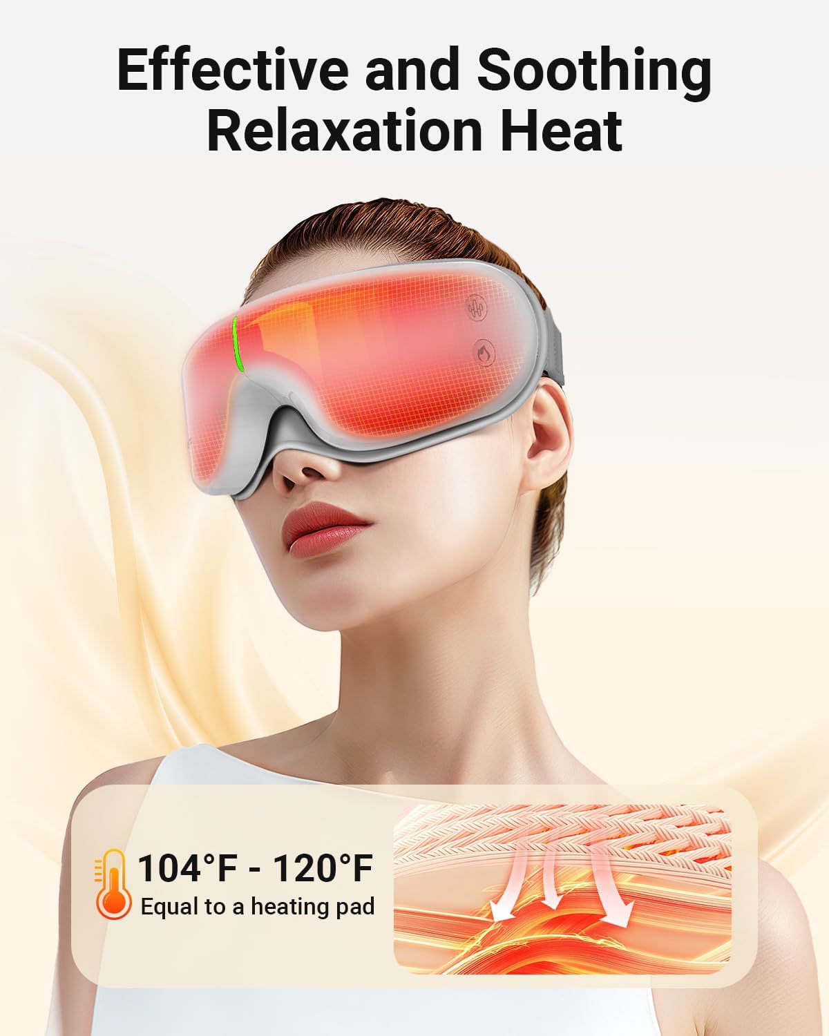Comfytemp Eye Massager with Heat, Birthday Gifts for Mom Wife Women Men Dad, FSA HSA Eligible Smart Heated Mask Massager with Music for Migraine, Eyes Fatigue, Puffiness, and Dryness Relief