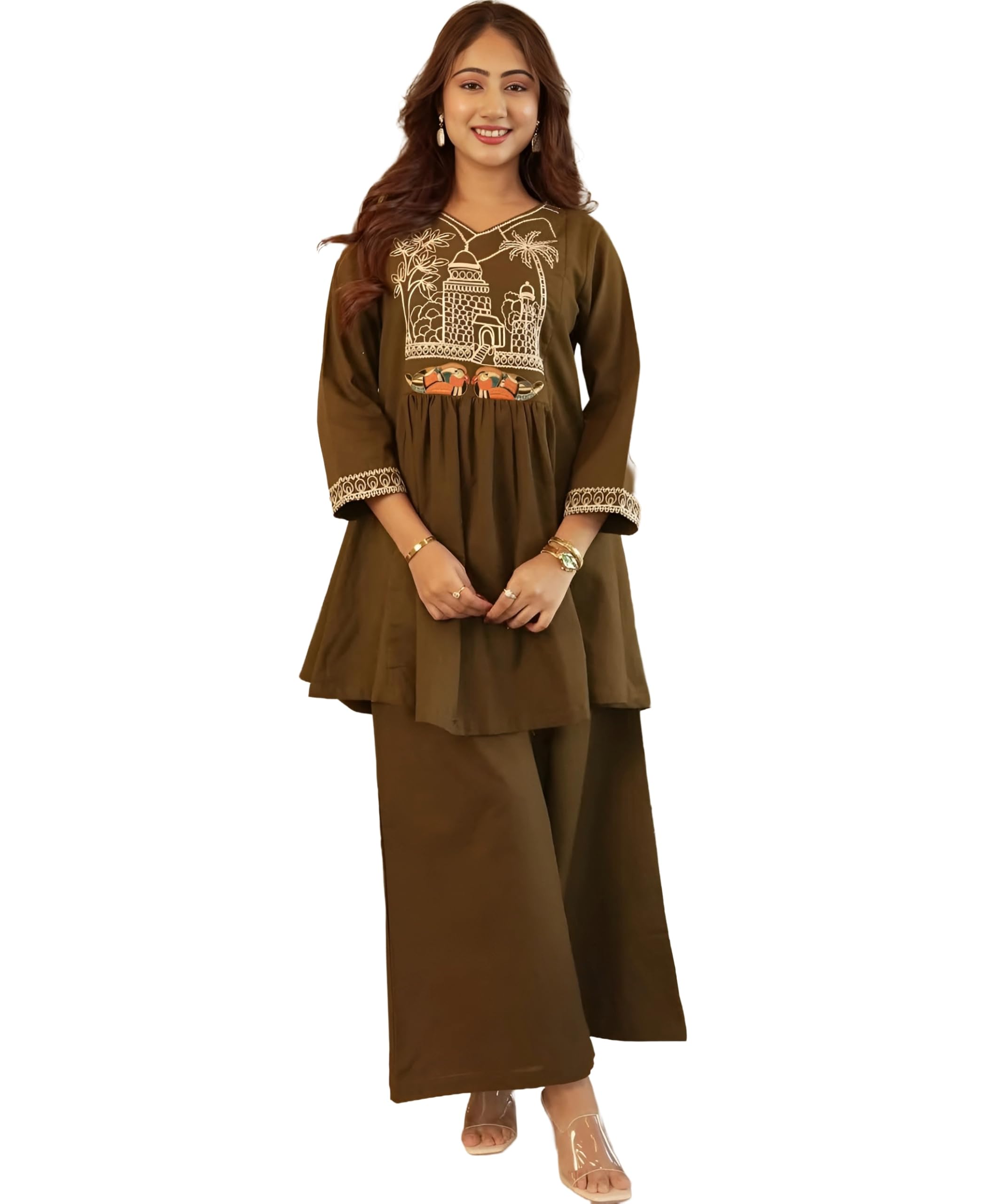 JALMALA’s Multi-Color Cotton Jumpsuit and Overall Set: Embroidered, Relaxed, Oversized || Set for Women and Teenage Girls (K115-M1-GDd5)-picture-20