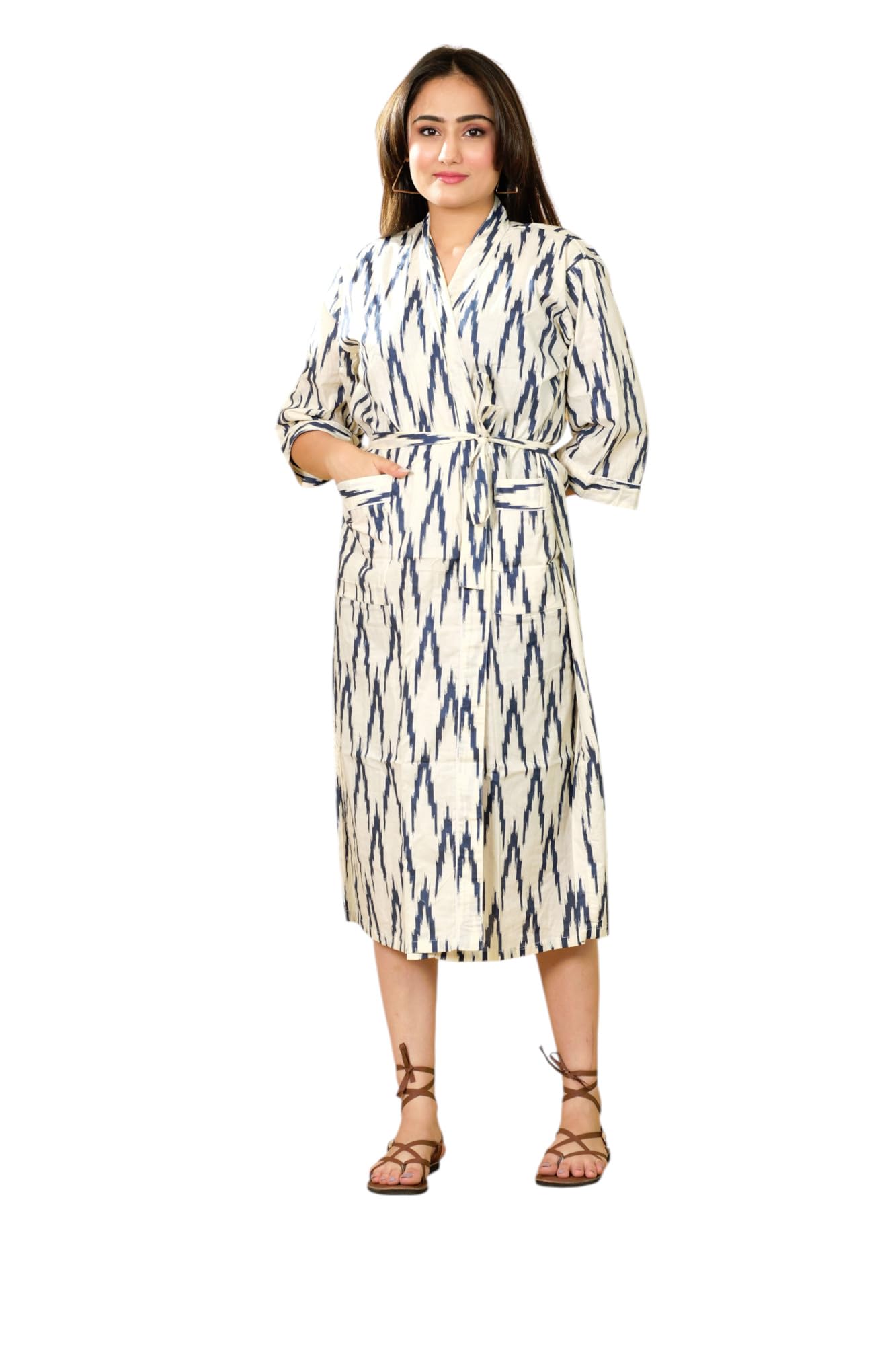 Generic100% Cotton Women's Printed Kimono - Soft and Cozy Bath Robe, Night Wear Suit, Swim Wear, Night Dress for Women By Marika Textiles