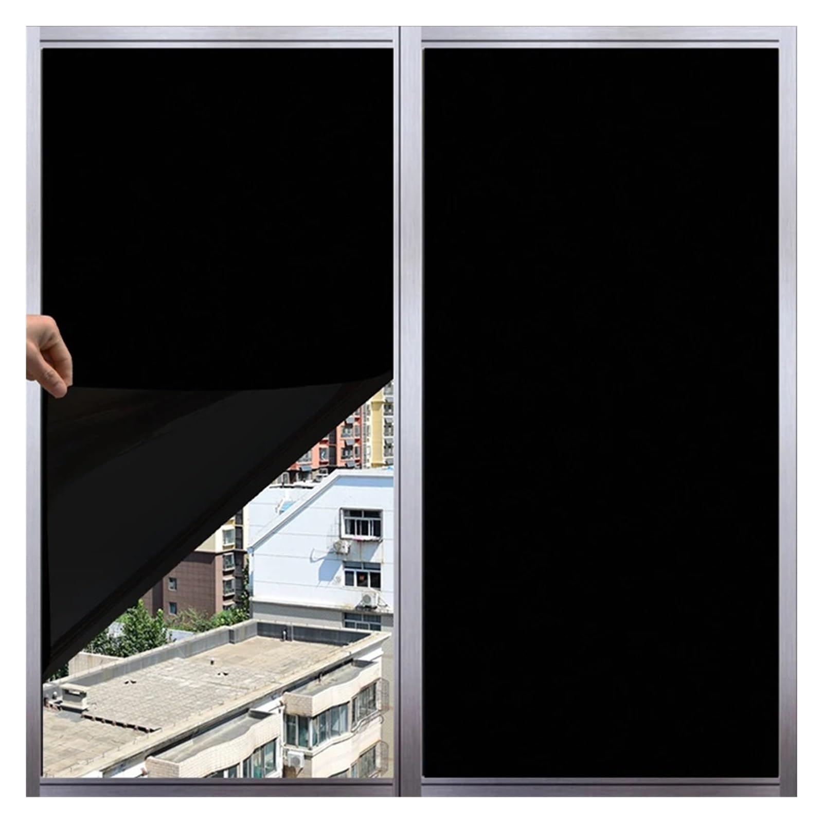 Window Privacy Film Opaque Black Glass Stickers UV Blocking Self-Adhesive Blackout 100% Shading Home(40X200CM)