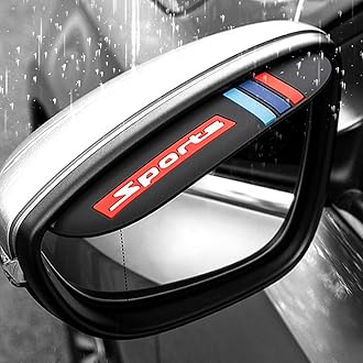 2PC Side Mirror Visor Rain Guards,Car Rear View Mirror Rain Cover,Silicone Rain Shield,Mirror Cover Rubber Visor Guard((Tri-Color-Black Sport,2Pack)