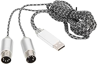 Okuyonic IN-OUT Converter Cable, Piano Instrument To Mac Computer MIDI Adapter 70.9in for MIDI Adapter Cord for Home Music