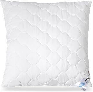 etérea Frieda Kopfkissen 80x80 – Micro-Satin mit Hohlfaserfüllung – allergiker Kissen mit Reißverschluss – Formstabil & weich - 1 Stück - 80 x 80 cm