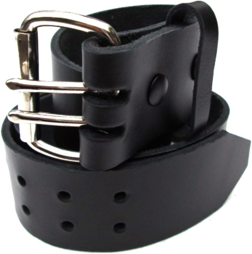 Dangerous ThreadsMens Heavy Duty Black Leather Belt 2' Wide