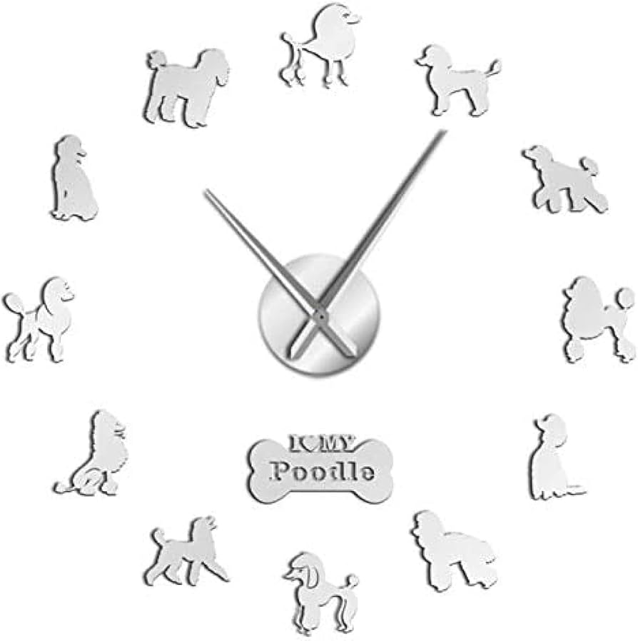Amazon.co.jp: プードル愛好家のための壁掛け時計ギフト3DDiyロング