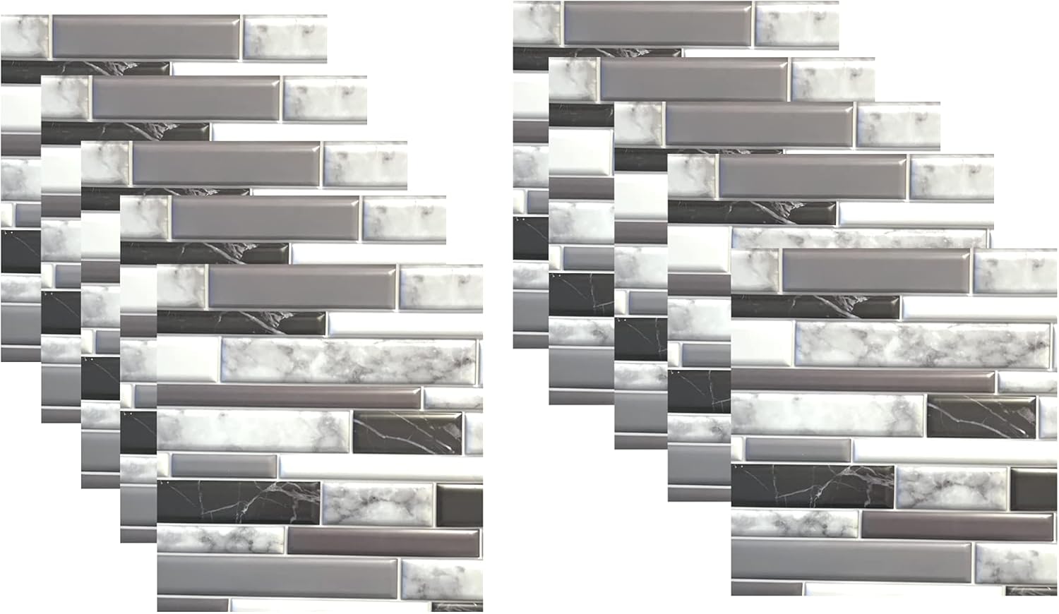 Tool Bench Mosaic Black and White Self-Adhesive Wall Tile, 12 x 12in ...
