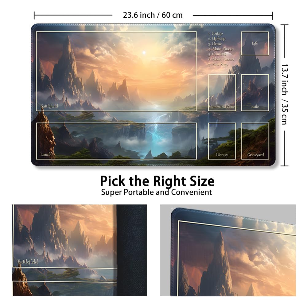 Amazon | エッジステッチの24x14インチ MTGプレイマット、無料の収納