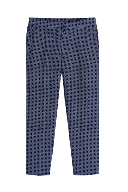 french crown Men's Cirvara-Ebony Blue Geometric Dot Printed Poplin Giza Cotton Lounge Pant-picture-11