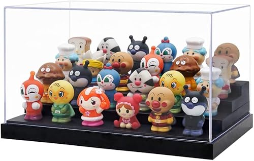 Caja vitrina Odoria de acrílico transparente UV, de 9.4 pulgadas de largo, con cuatro pisos, a prueba de polvo para proteger la exhibición de la