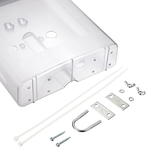 Miniatura 8 de BTSKY Soporte para folletos al aire libre, caja de exhibición de literatura de plástico, soporte para postal de montaje en pared con tapa negra,