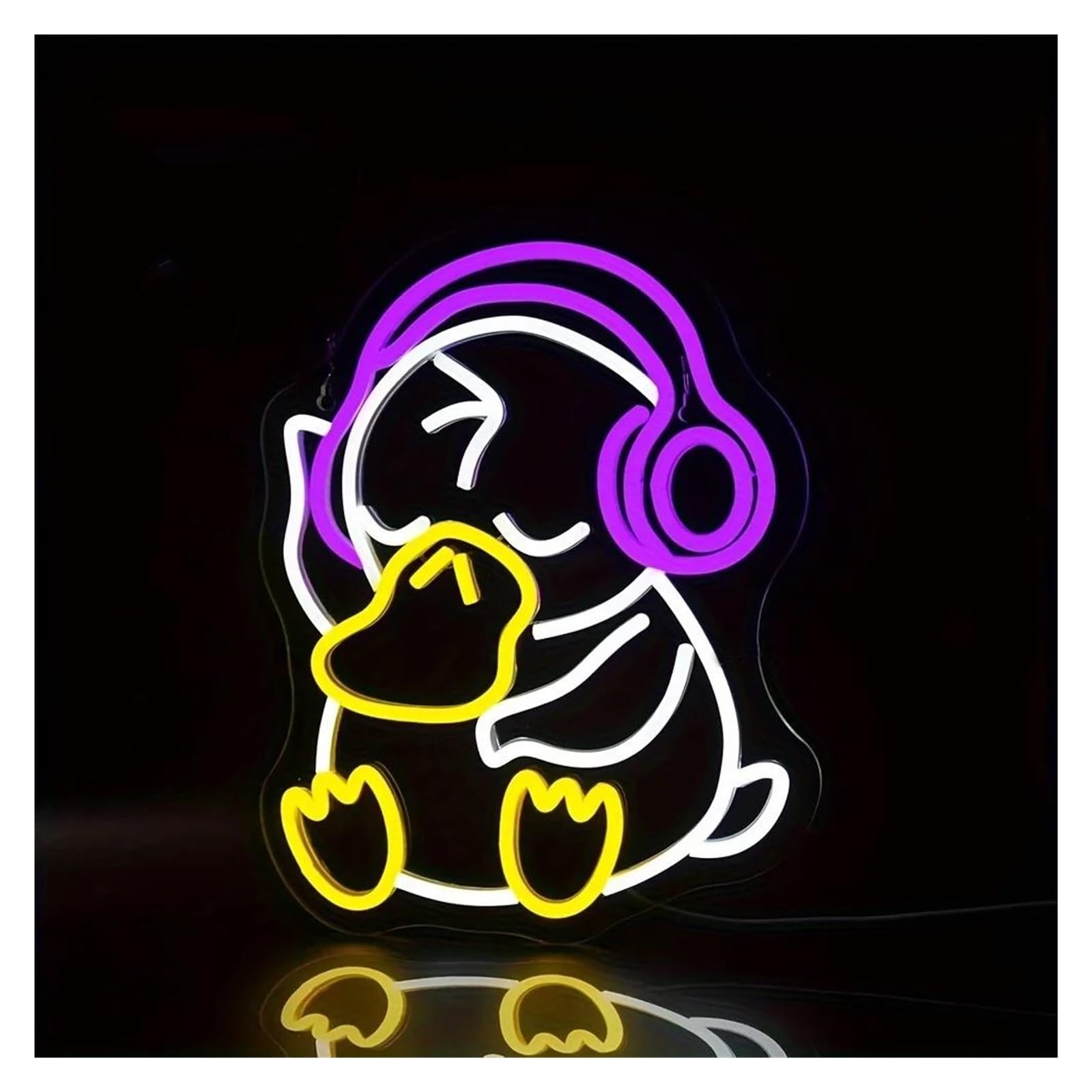 LEMST Sign Lamp Headphones Duck Neon Signs, Suitable for Hotels, Living Rooms, Game Rooms, Parties, Bedrooms 36x28.5cm