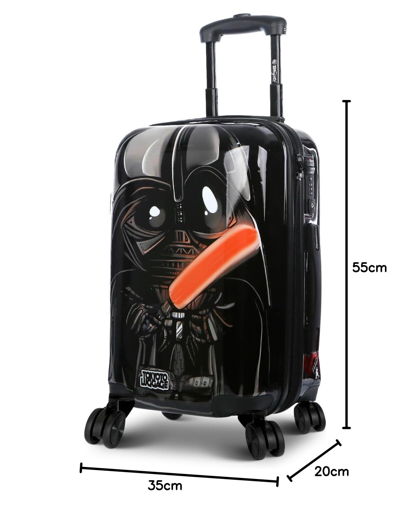 TOKYOTO - Valigia Da Cabina Divertente Per Bambini Adolescenti Ragazzi Fans Dei Cartoni Animati Guerre Stellari Bagaglio Mano USB 55x40x20 cm Trolley 55x35x20 Valigia 10Kg Rigida Black Empire