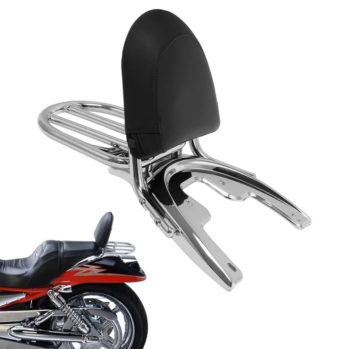 drążek Sissy z bagażnikiem Pasuje do Harley v-rod VRSCA VRSCB VRSCD 2002-2006 VRSCSE 2005 oparcie bagażnik Sissy Bar płyta bazowa(Chrome)