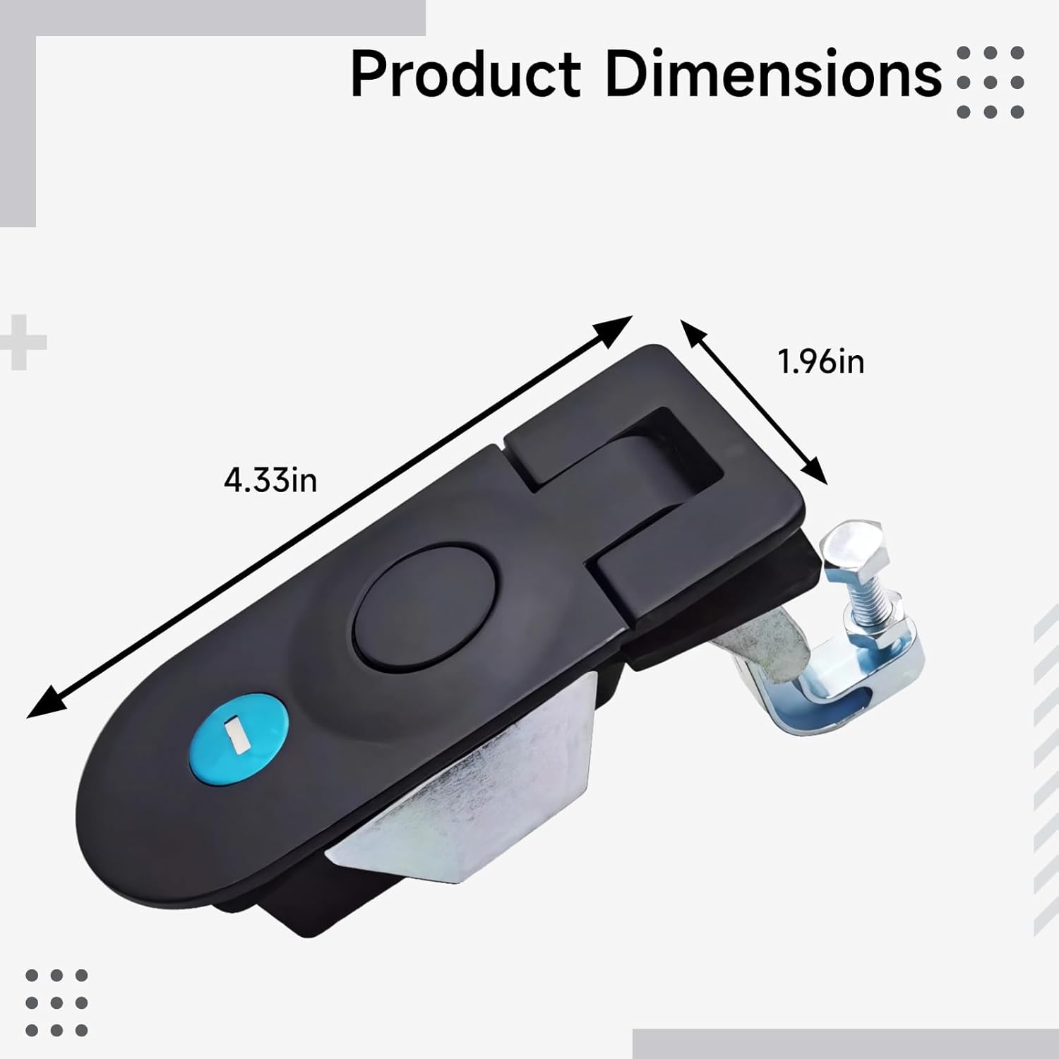 Latch Compression Ms609, Push Button Zinc Alloy, Style Lock Black, Doors Rv Compartment, 2 Pcs, Ideal for Bus Side Doors and Tool Boxes, Keys, Adjustable Bolts Includes