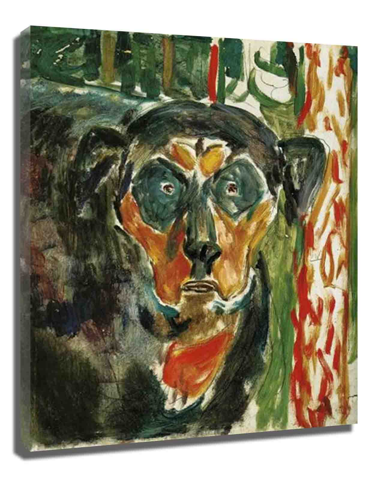 エドワルト・ムンク、犬のいる自画像、希少な画集より、状態良好、新品高級額 エドワルト ムンク、【犬のいる自画像】、希少な画集より、状態