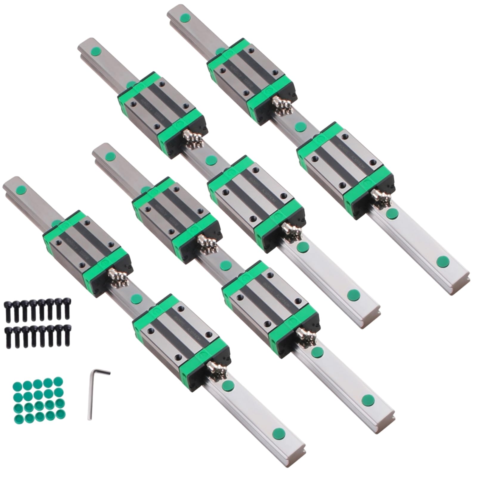 HGR20 3000mm Gespleißt Linearschiene 4 Stück 1500mm Linearführung mit 8 HGH20CA Schlittenschieberblock 20mm lineare Schiene Gleitset