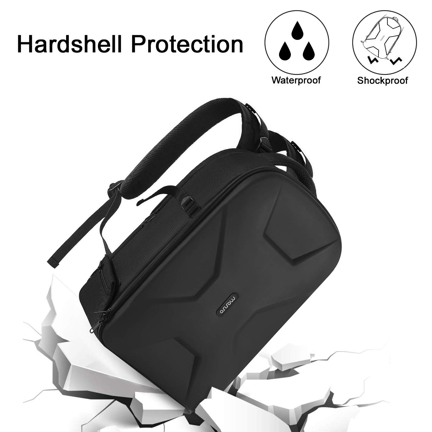 MOSISO Mochila para Cámara, DSLR/SLR/Mirrorless Fotografía Cámara Bolsa 15-16 Pulgadas Impermeable Funda con Soporte Trípode&Compartimento Portátil Compatible con Canon/Nikon/Sony,Negro
