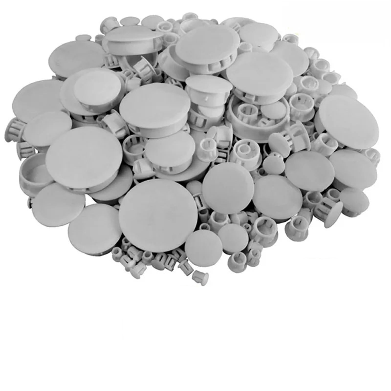Plastic Hole Plugs Gray Plastic Hole Covers 5mm-75mm Snap in Locking Round Plugs Kitchen Cabinet Furniture for Hole Tubes Furniture Cabinet(10mm-50Pcs)
