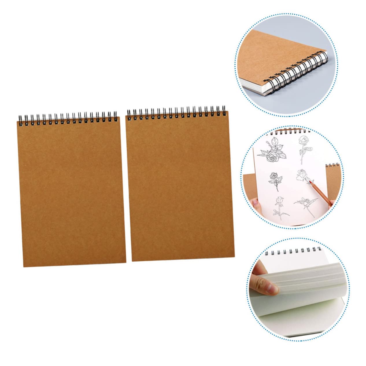 STOBOK 2pezzi Quaderni Da Disegno Portatili Bianca Per Schizzi Rilegatura Spirale Per Appassionati Di Disegno e Scrittura Facile Da Usare e Maneggiare