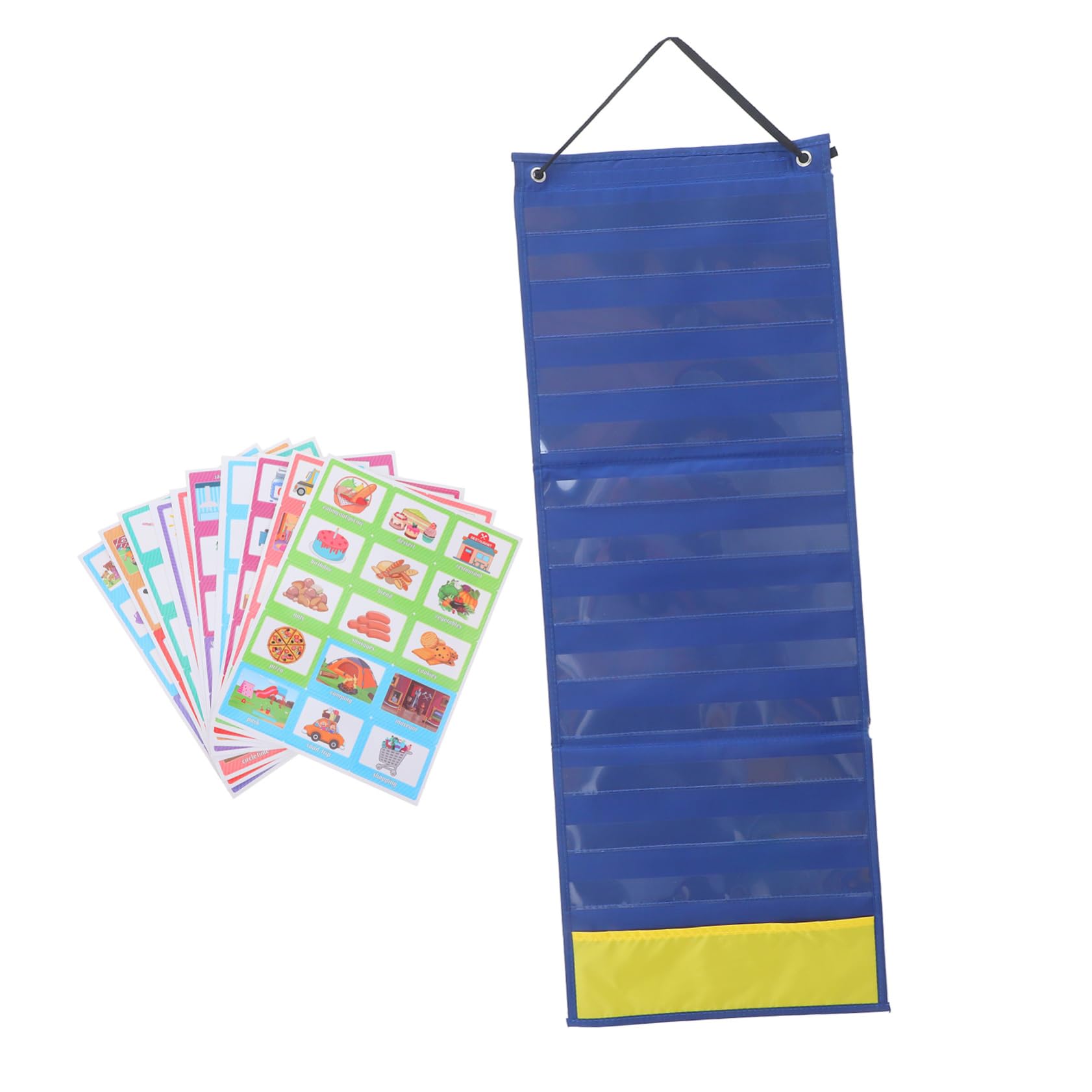 STOBOK Tabla de Rutina Visual para Niños en Casa y Escuela, Calendario Infantil Azul Material Seguro de Poliéster y Pvc para Planificación Diaria y Recompensas