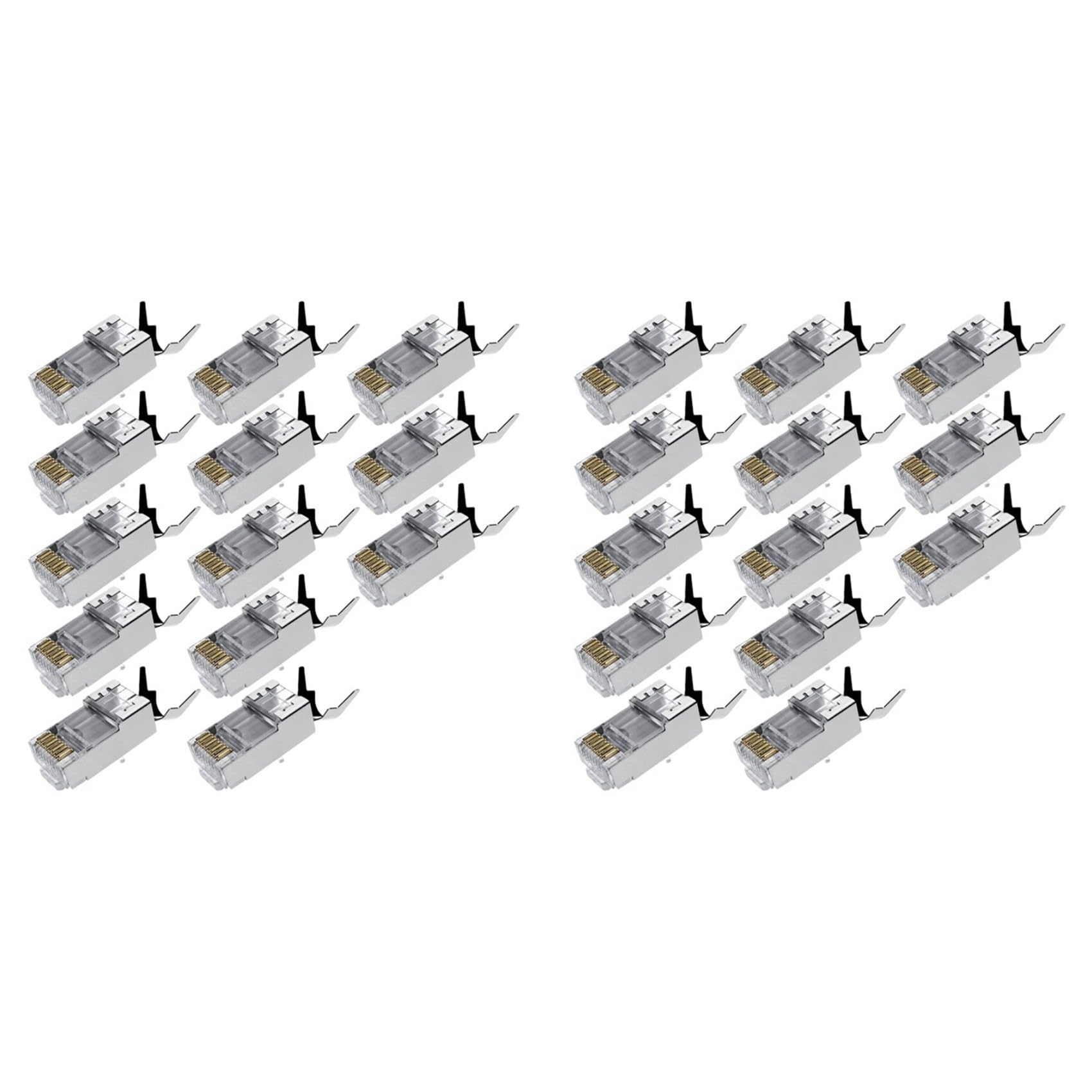 Ctrlzs 40Pcs Cat7 Metal Shielded Rj45 Connector Ethernet Cable Plug Cat 7 Shielded Rj45 Connector