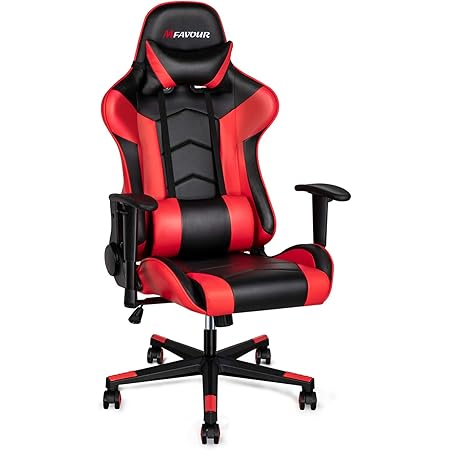 mfavour Sillas Gaming Silla Gamer, Silla de Computadora Silla de Juego Ergonómico, Reposabrazos Ajustable, Respaldo Ajustable de 180°, Esponja de Alta ...