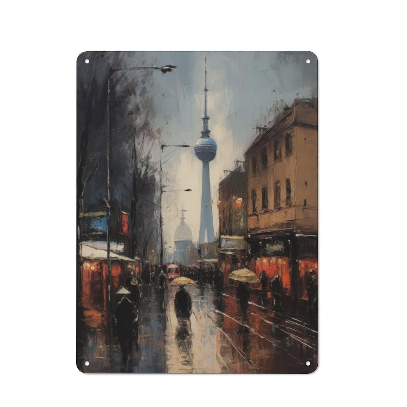 Junmoney Berlin Germany Charm Retro Tin Sign 40X30cm For Home Office Or Studio, Suited To Home Office Decor Fans