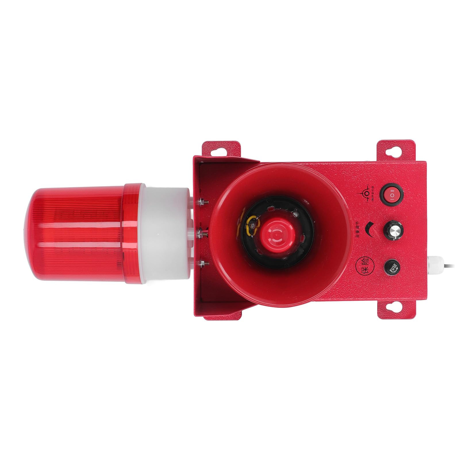 Industrial Siren Alarm, Industrial Siren Wall Mounted LED Beads 130db Sound Light Volume Adjustable Low Power Consumption for Mine (DC12V)