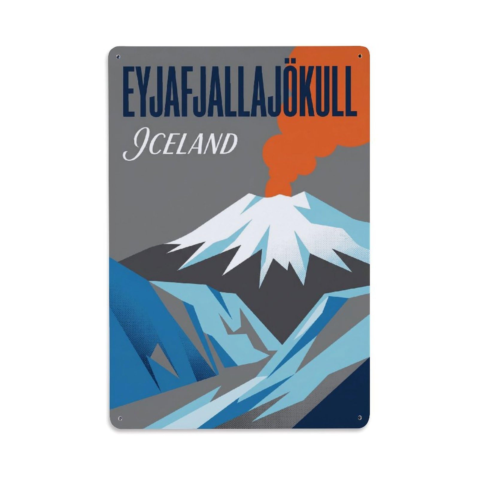 Gead 8X12inch Style Vintage Travel Eyjafjallajokull Iceland Metal Tin Sign