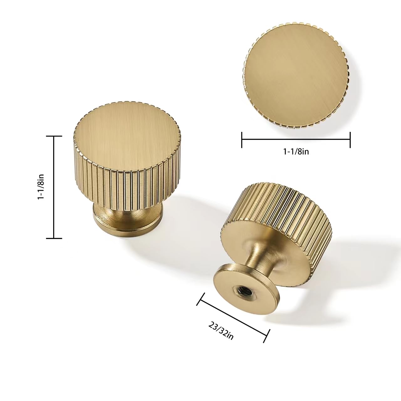 Round Champagne Bronze Cabinet Knob - AL303, 1-1/10 in (28 mm) — KHTUMEWARE