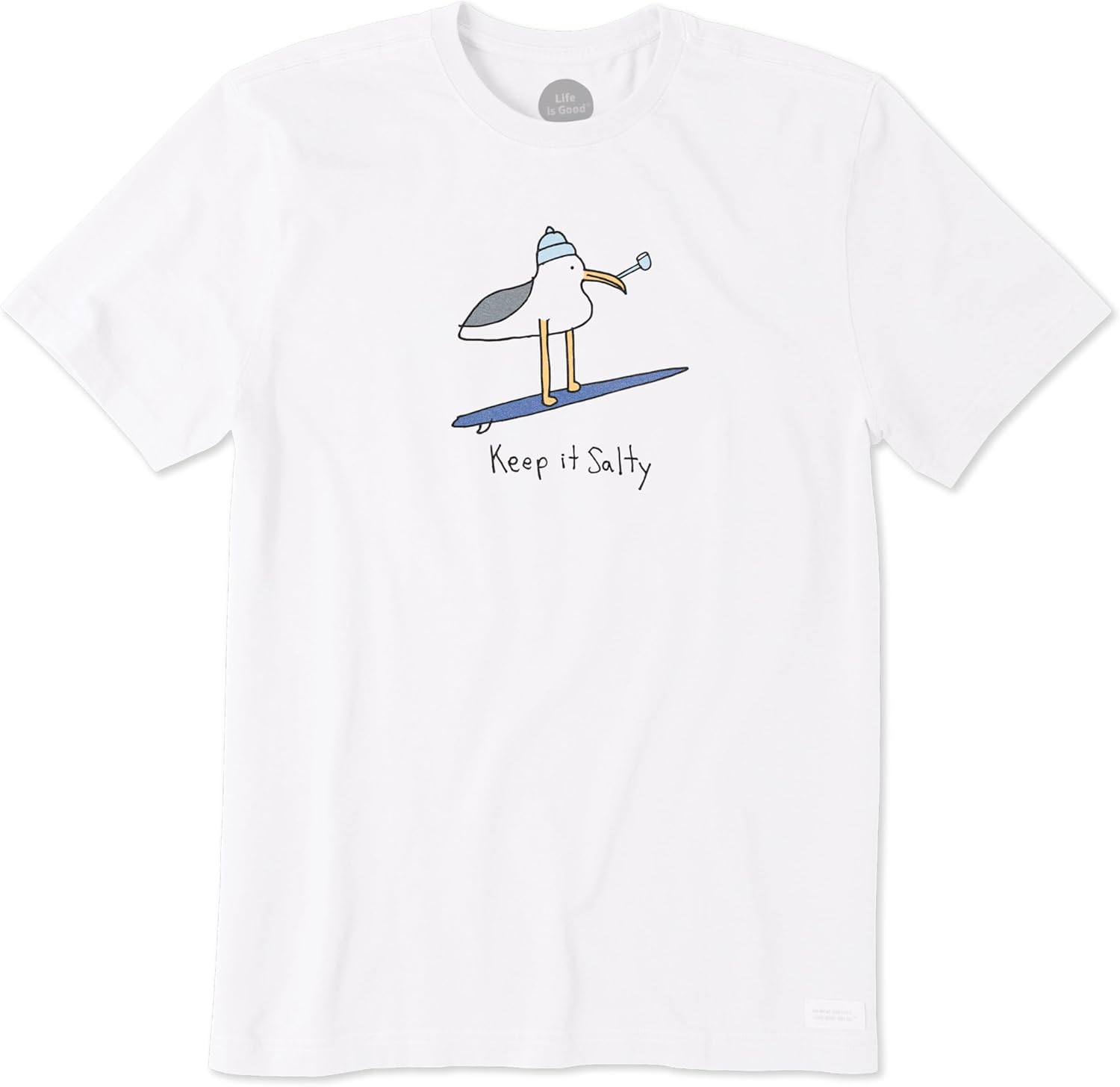 Life is Good Men's Crusher Tee Shirt, Short Sleeve Cotton Graphic T-Shirts, Keep It Salty Seagul