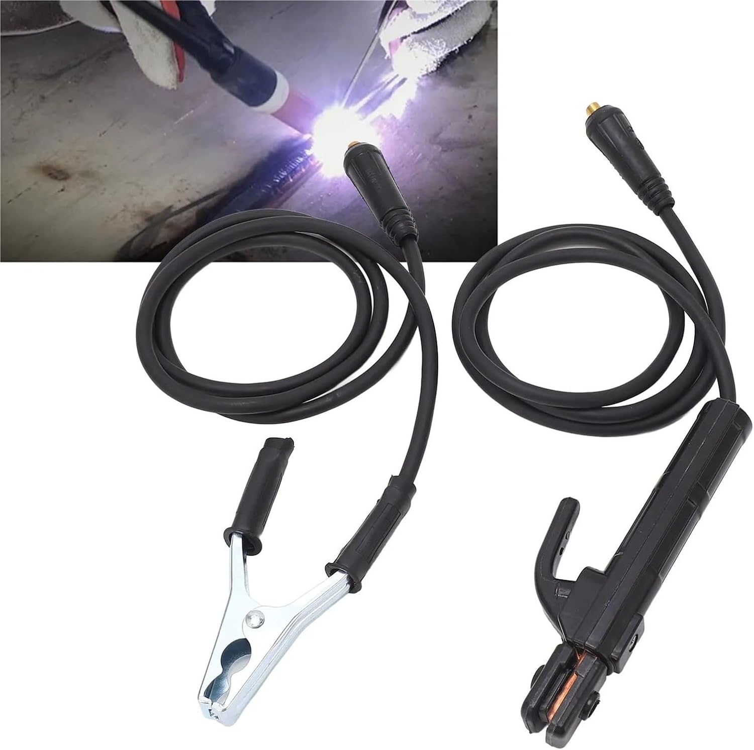 200A Welding Electrode Holder Brass Iron Welding Machine Ground Clamp Replacement Accessories With 1.5meter Cable
