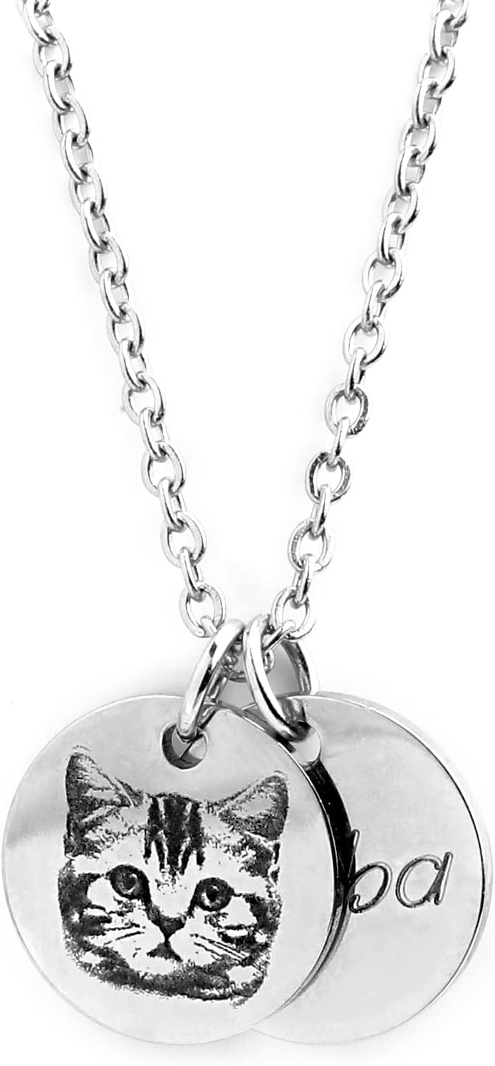Custom Pet Gifts Cat memorial necklace Custom Pet Jewelry Dog Mom Memorial Jewelry Custom Pet Portrait - CN-AP
