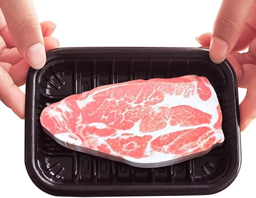Miniatura 4 de Ruksifg Paquete de 8 notas adhesivas novedosas en forma de carne, notas de memo en forma de carne, notas lindas, almohadillas de notas,