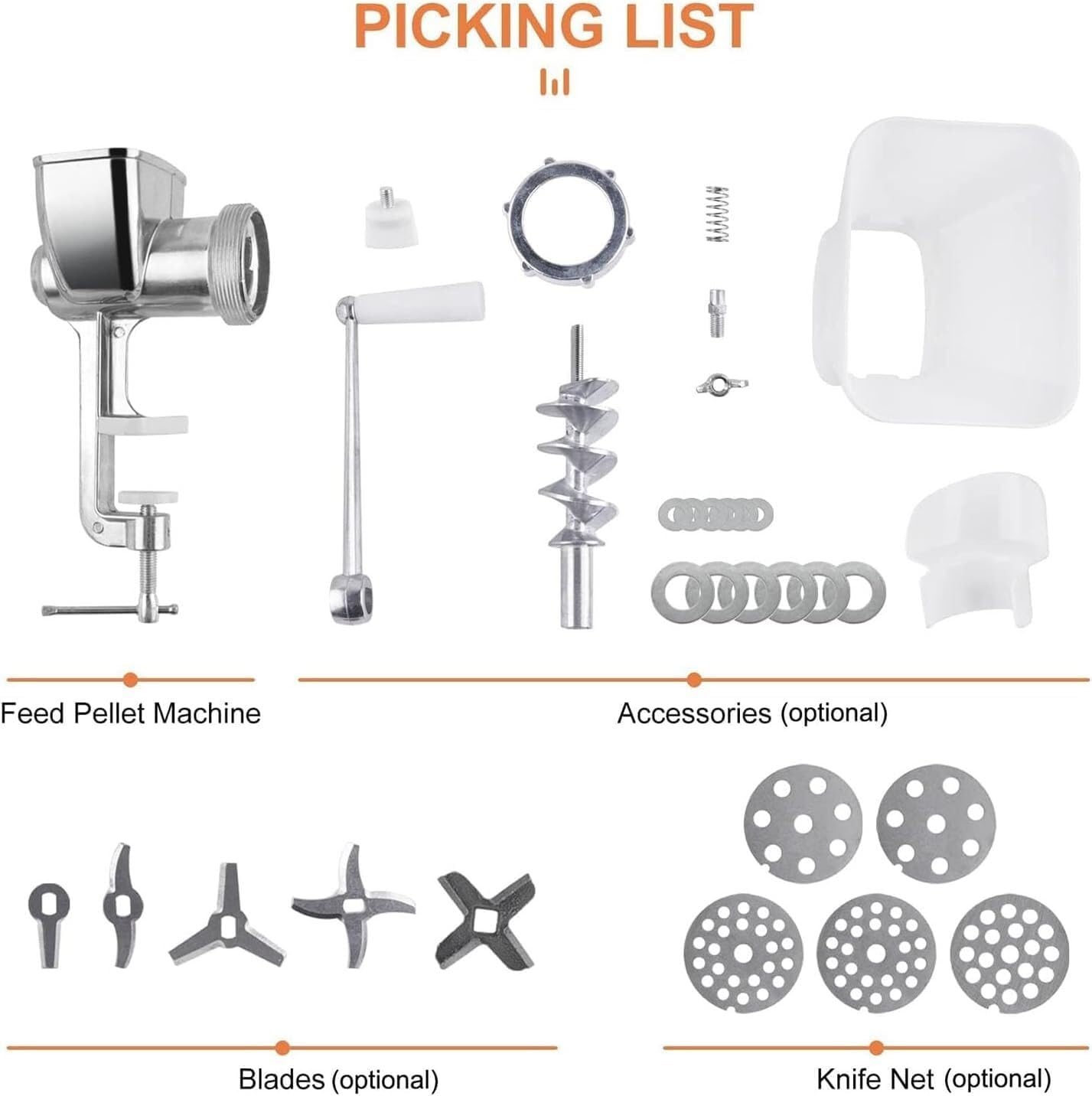 Machine manuelle à granulés d'alimentation, pour animaux de compagnie | 13 moules en option 1,5-10 mm, facile à préparer du poisson, du poulet, du chien, du chat, de la nourriture pour(2.3mm)