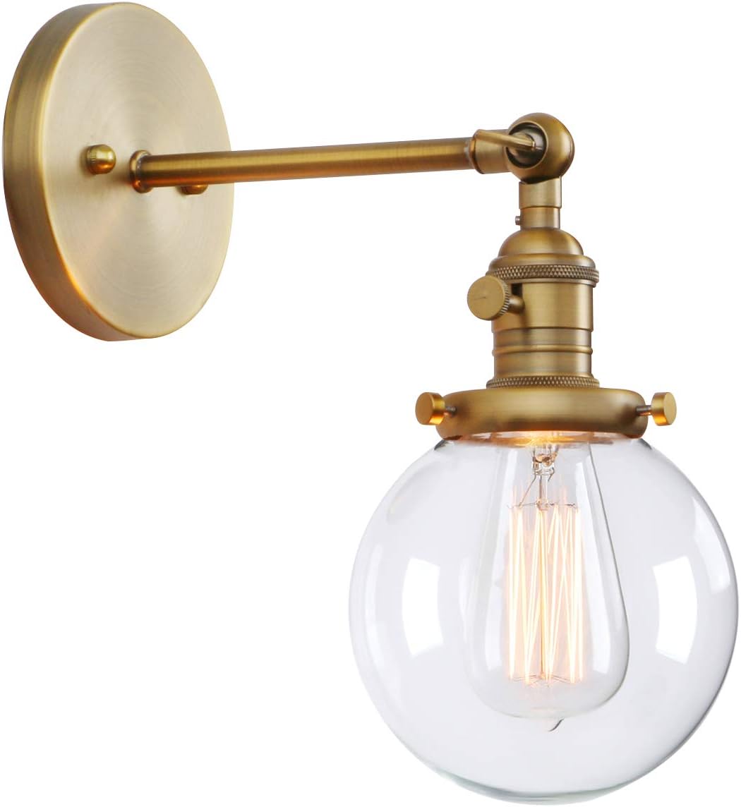 PERMO Antique Glass on/Off Switch Lights Fixture Bundle with Wall ...