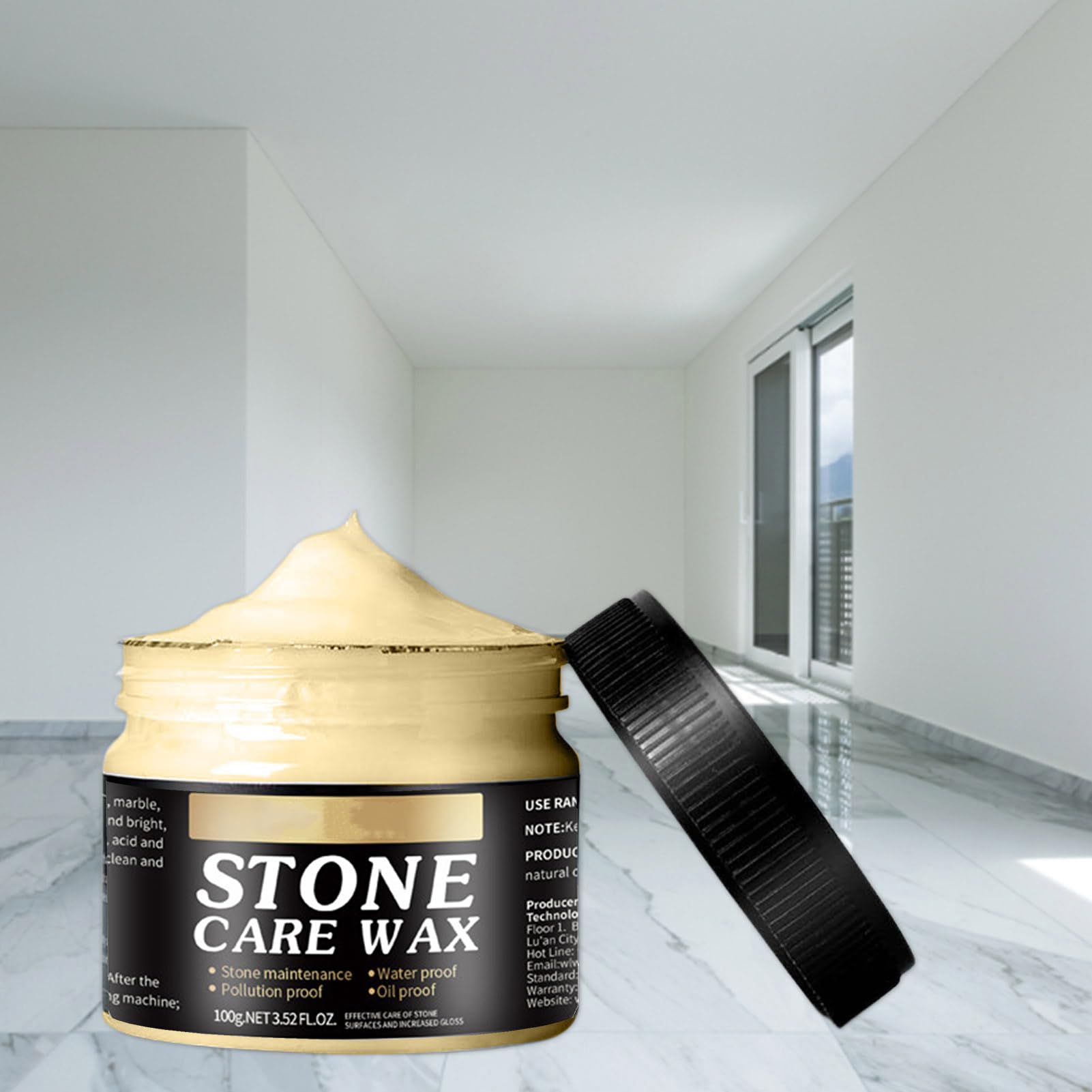 Cire de soins de polissage en pierre - Plancher en marbre cire p-olonaise Granite Po-lon cire de cire de cire de cire de cire, crème de polisseuse imperméable portable, produits de soins en pierre