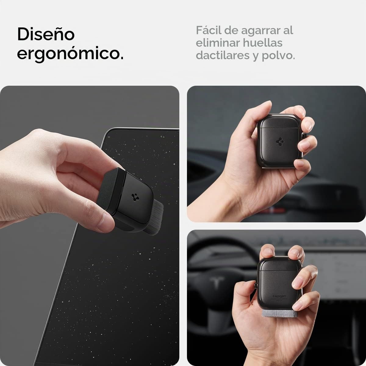 Limpiador de Pantalla Spigen EZ Slide & Brush diseñado para Tesla Cleaner y Todas Las Pantallas, teléfonos, computadoras portátiles, tabletas, Autos EV, no Necesita solución