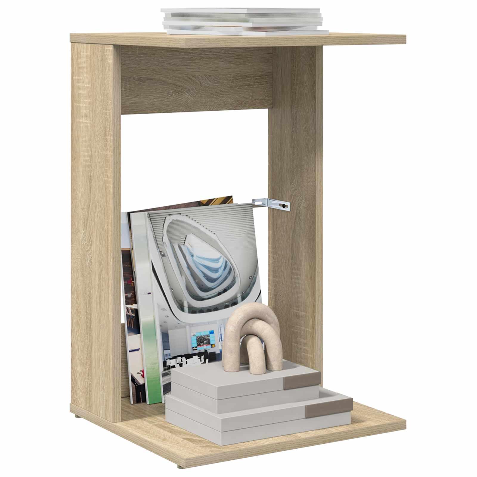 Mesa auxiliar de roble Sonoma, 40 x 38 x 62,5 cm, moderna mesa de centro de madera para salón y dormitorio, mesa estable con aspecto de madera para sofá y sillón